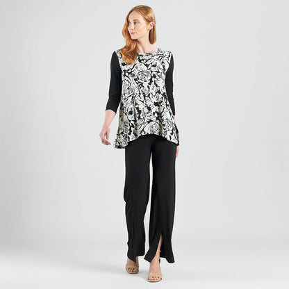 Back Tie Side Vent Tunic - Abstract Rose - Final Sale | Clara Sunwoo