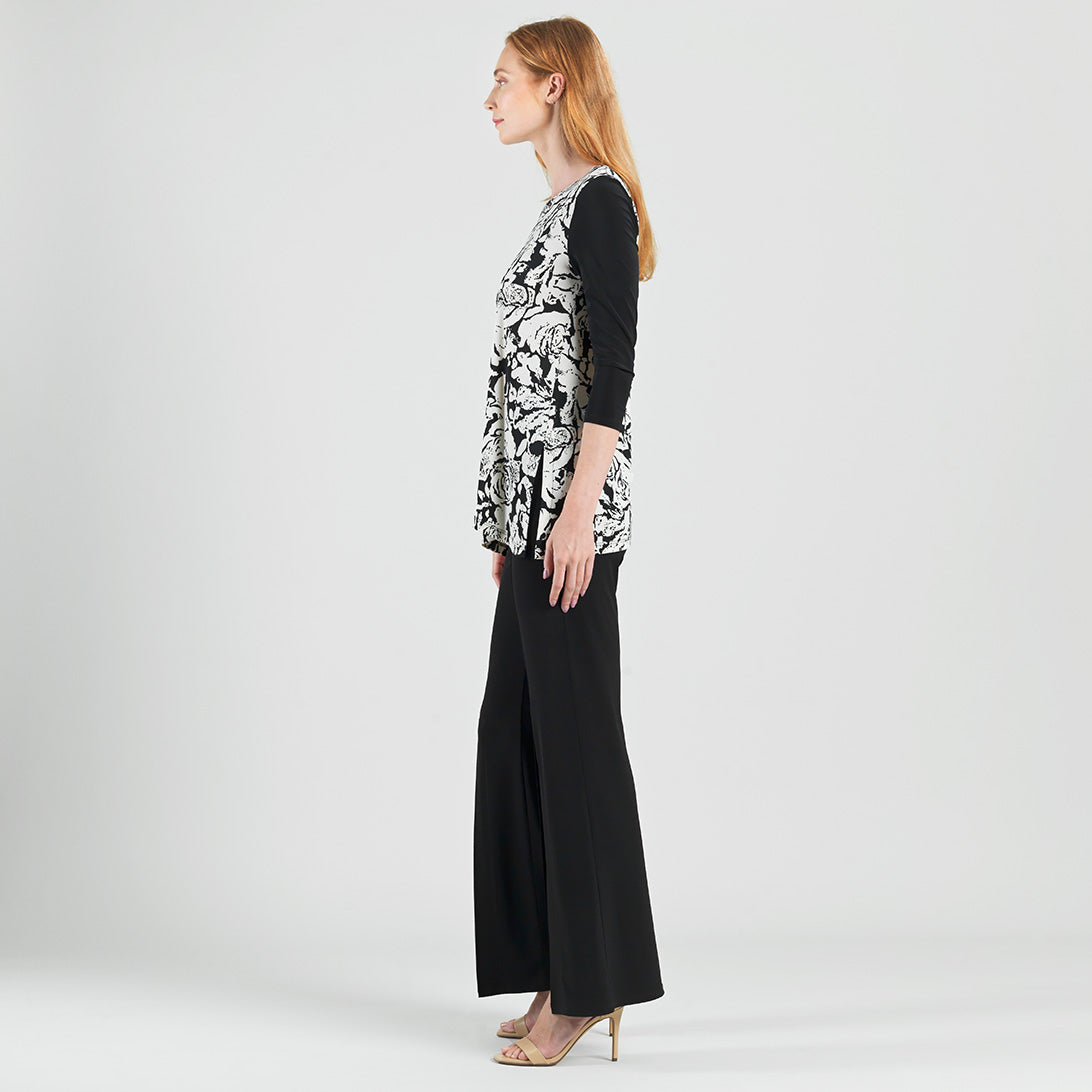 Back Tie Side Vent Tunic - Abstract Rose - Final Sale | Clara Sunwoo