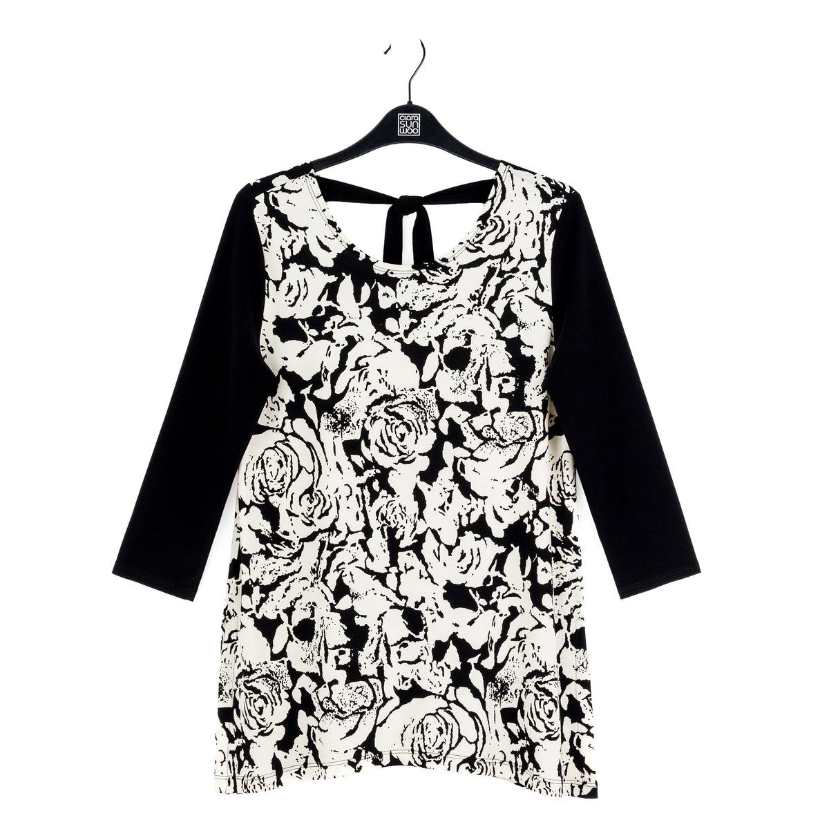 Back Tie Side Vent Tunic - Abstract Rose - Final Sale | Clara Sunwoo