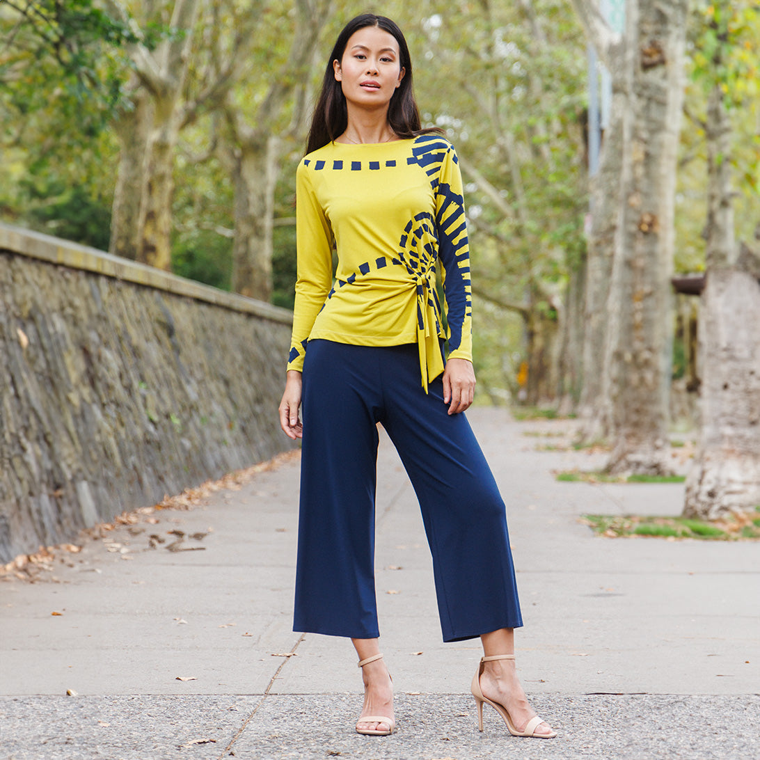Side Tie Waist Top  - Track Line - Final Sale | Clara Sunwoo