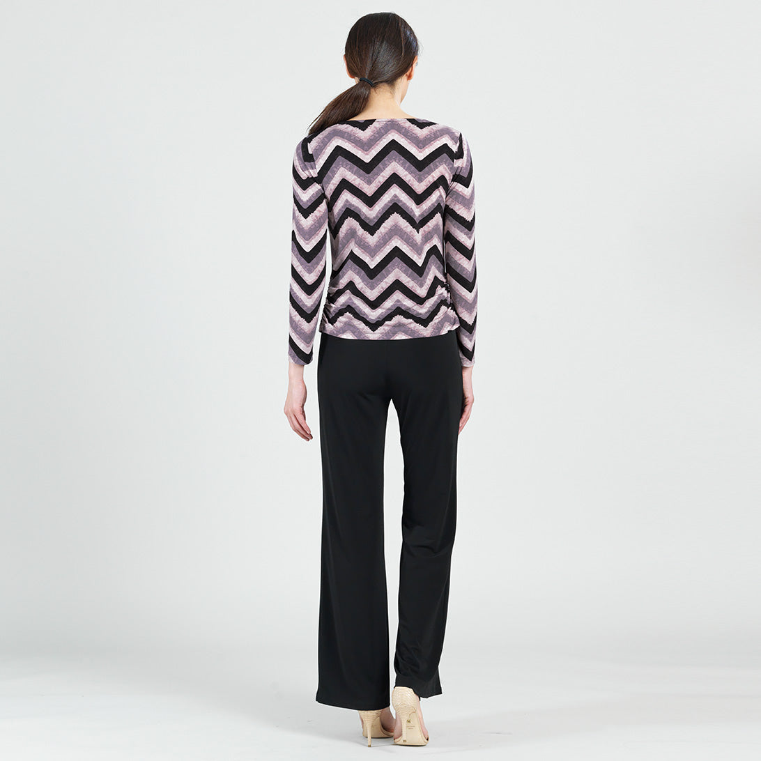 Cowl Neck Side Ruched Top - Chevron - Final Sale! | Clara Sunwoo