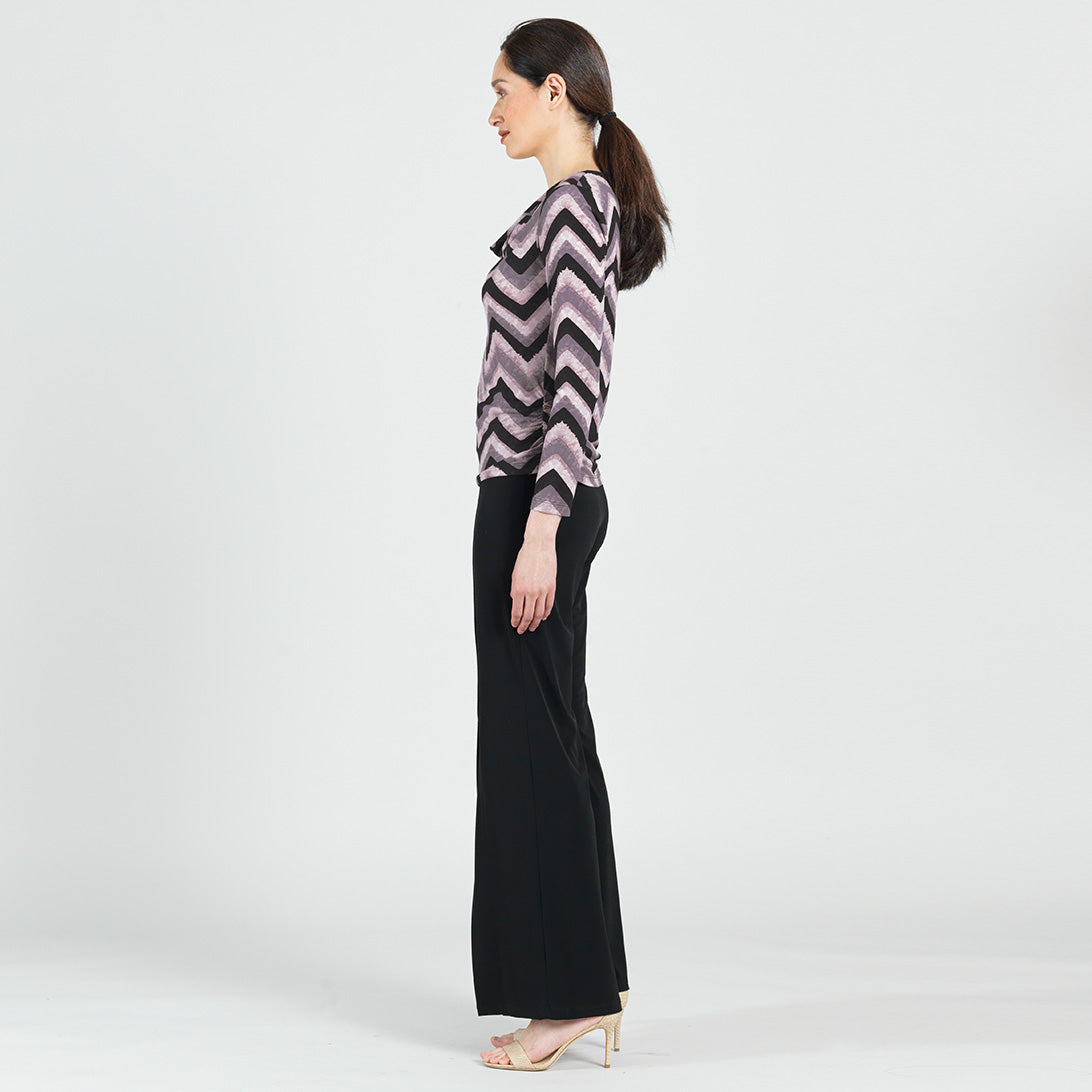 Cowl Neck Side Ruched Top - Chevron - Final Sale! | Clara Sunwoo