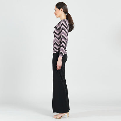 Cowl Neck Side Ruched Top - Chevron - Final Sale! | Clara Sunwoo