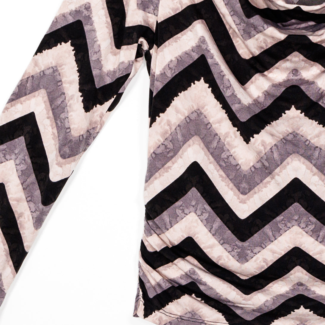 Cowl Neck Side Ruched Top - Chevron - Final Sale! | Clara Sunwoo
