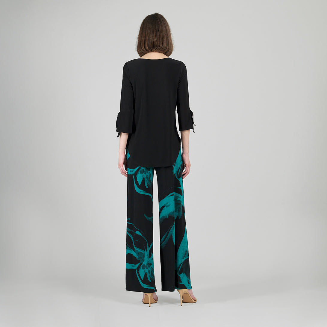 Tie Cuff Curved Hem Tunic - Black - Final Sale | Clara Sunwoo