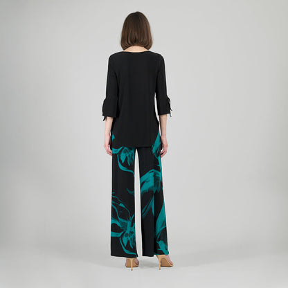 Tie Cuff Curved Hem Tunic - Black - Final Sale | Clara Sunwoo