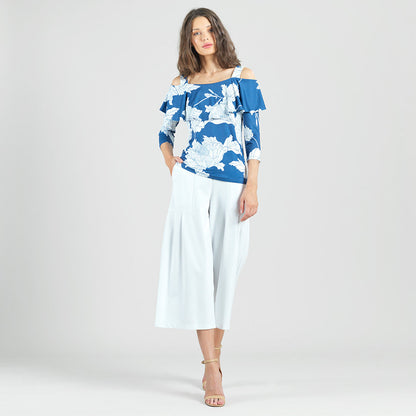 Butter Knit - Open Shoulder Ruffle Top - Mum Sketch - Final Sale | Clara Sunwoo
