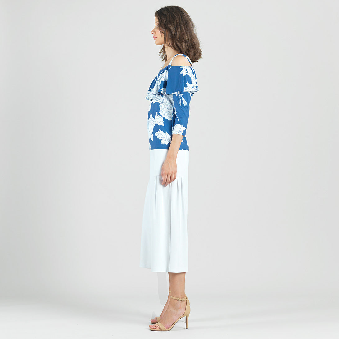 Butter Knit - Open Shoulder Ruffle Top - Mum Sketch - Final Sale | Clara Sunwoo
