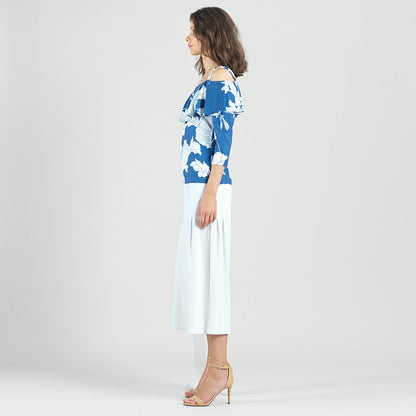Butter Knit - Open Shoulder Ruffle Top - Mum Sketch - Final Sale | Clara Sunwoo
