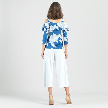 Butter Knit - Open Shoulder Ruffle Top - Mum Sketch - Final Sale | Clara Sunwoo