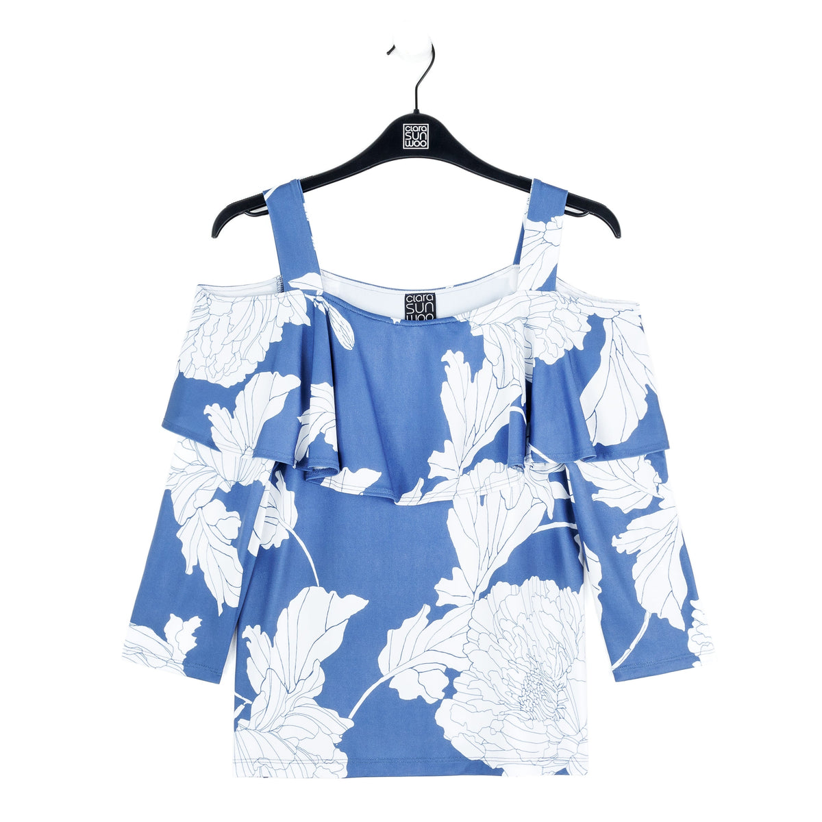 Butter Knit - Open Shoulder Ruffle Top - Mum Sketch - Final Sale | Clara Sunwoo