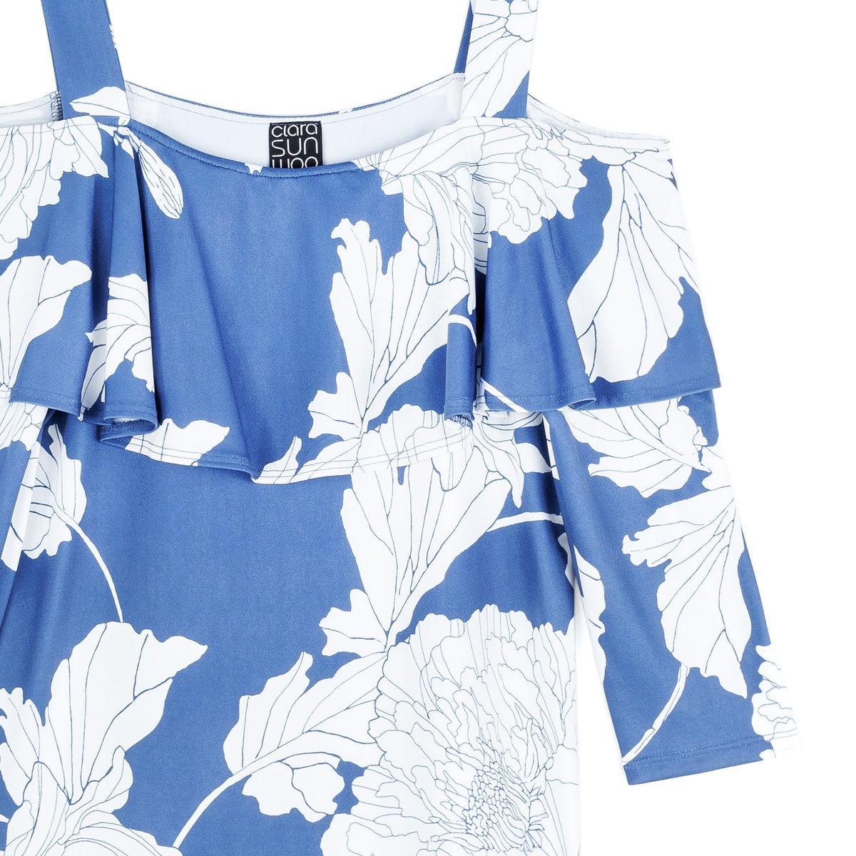 Butter Knit - Open Shoulder Ruffle Top - Mum Sketch - Final Sale | Clara Sunwoo