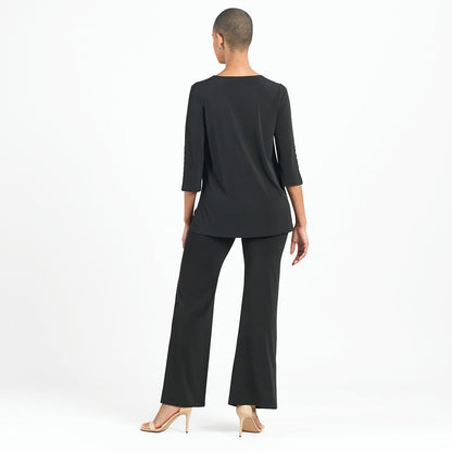 Pearl Cuff Asymmetrical Hi-Low Tunic - Black - Final Sale | Clara Sunwoo