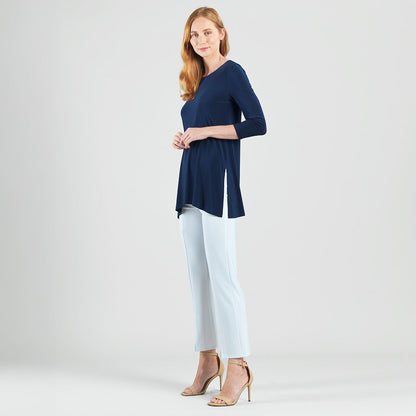 Side Vent Kerchief Hem Tunic - Navy - Final Sale | Clara Sunwoo