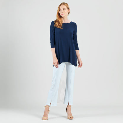Side Vent Kerchief Hem Tunic - Navy - Final Sale | Clara Sunwoo