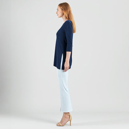Side Vent Kerchief Hem Tunic - Navy - Final Sale | Clara Sunwoo