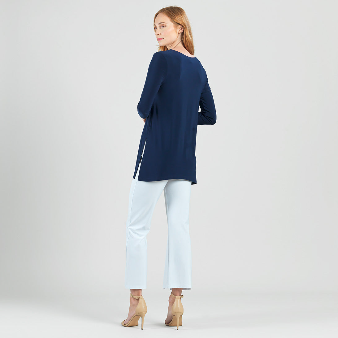 Side Vent Kerchief Hem Tunic - Navy - Final Sale | Clara Sunwoo