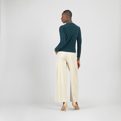 Long Sleeve Loop Front Top - Hunter Green - Final Sale | Clara Sunwoo