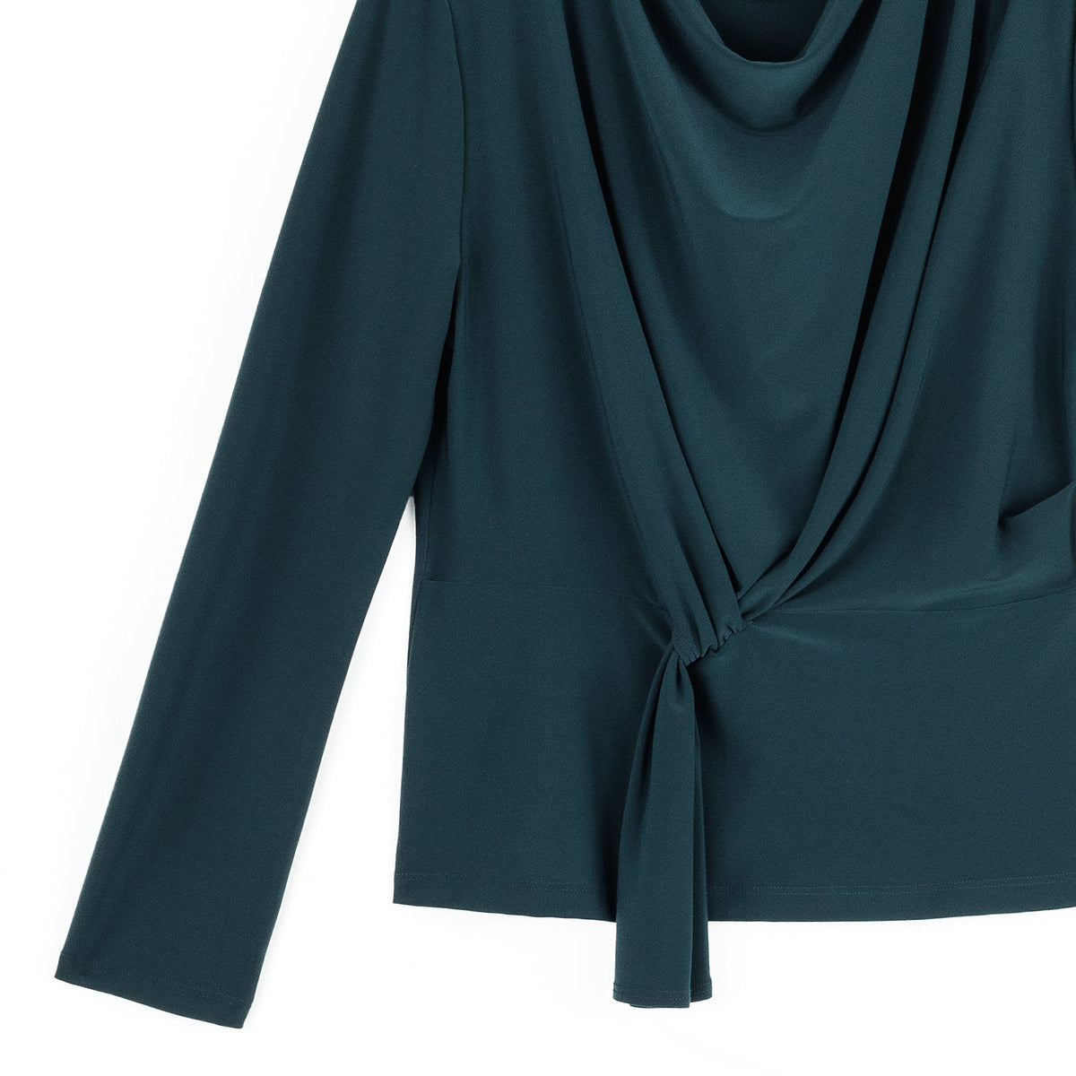 Long Sleeve Loop Front Top - Hunter Green - Final Sale | Clara Sunwoo