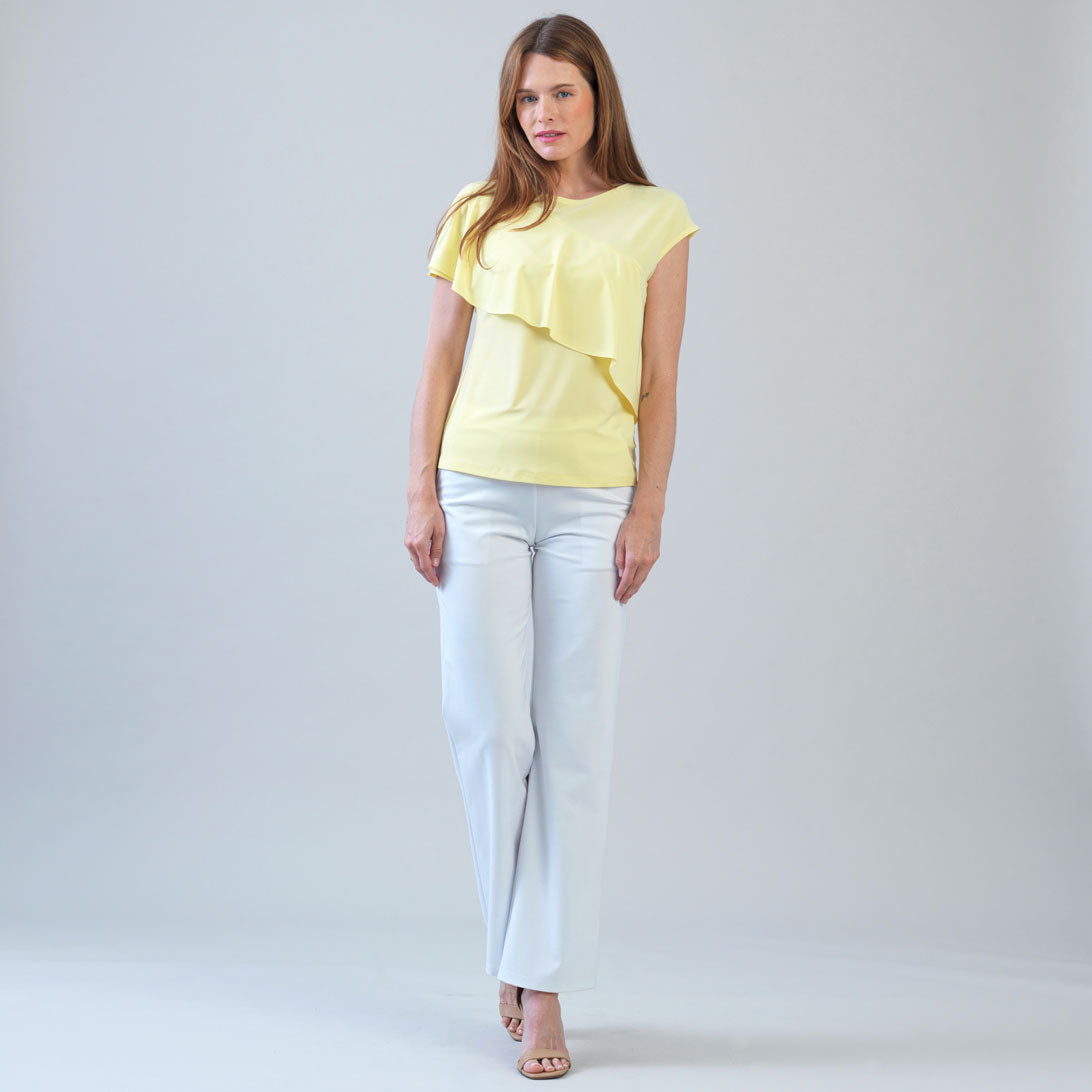 Ruffle Overlay Top - Yellow - Final Sale! | Clara Sunwoo