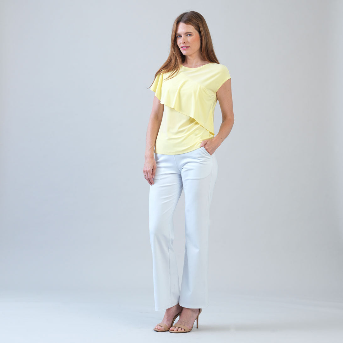 Ruffle Overlay Top - Yellow - Final Sale! | Clara Sunwoo
