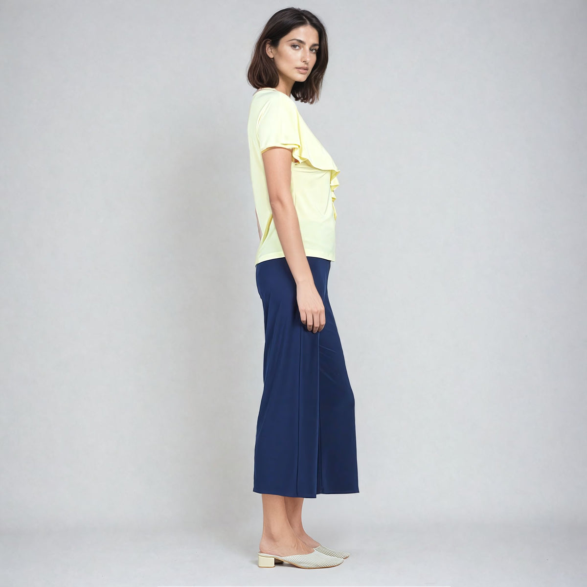 Ruffle Overlay Top - Yellow - Final Sale! | Clara Sunwoo