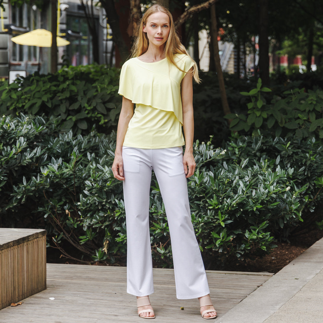 Ruffle Overlay Top - Yellow - Final Sale! | Clara Sunwoo