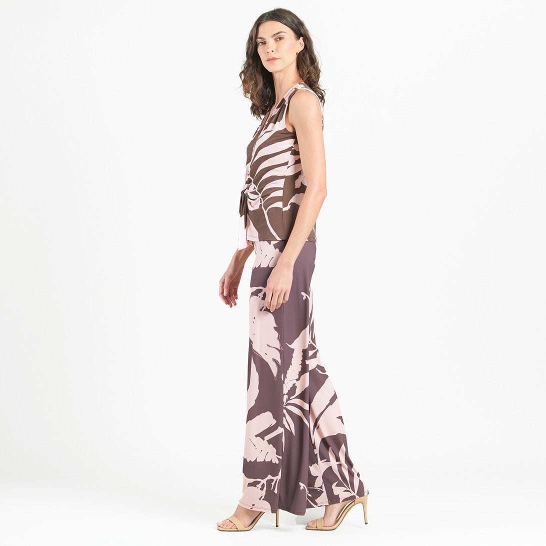 Sleeveless V-Neck Center Front Tie Top - Floral Stem - Final Sale | Clara Sunwoo