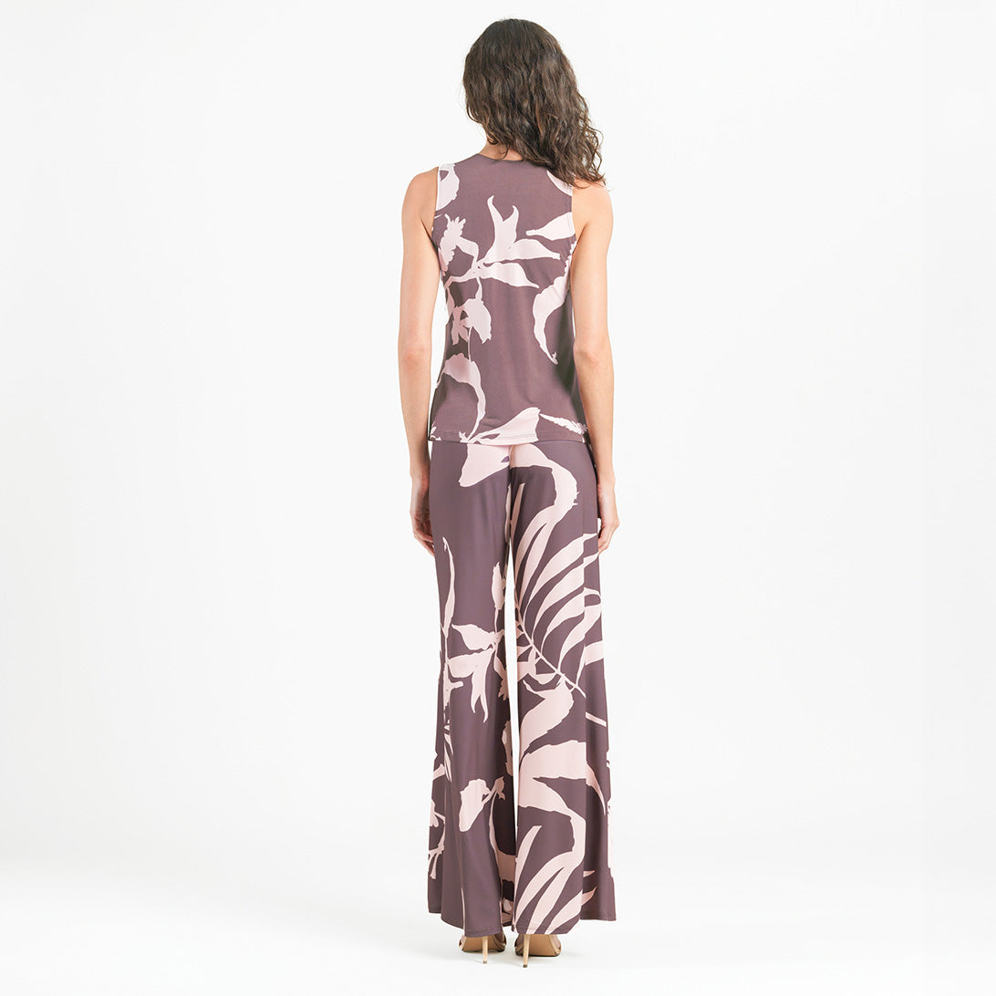 Sleeveless V-Neck Center Front Tie Top - Floral Stem - Final Sale | Clara Sunwoo