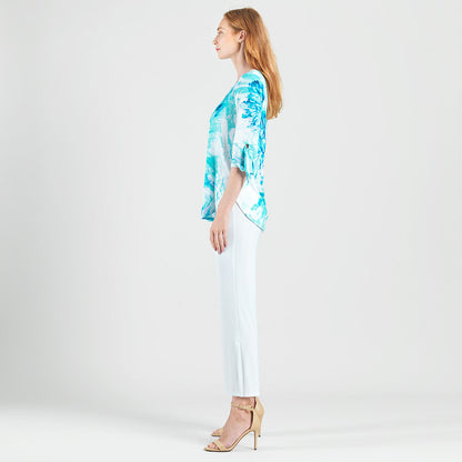 Tie Cuff Curved Hem Tunic - Ocean Petal - Final Sale | Clara Sunwoo