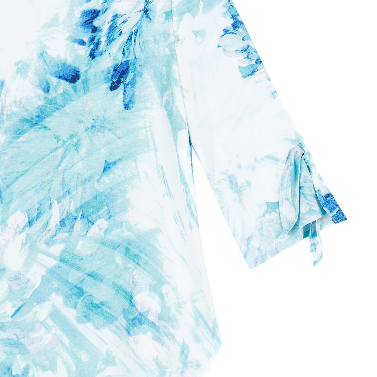 Tie Cuff Curved Hem Tunic - Ocean Petal - Final Sale | Clara Sunwoo