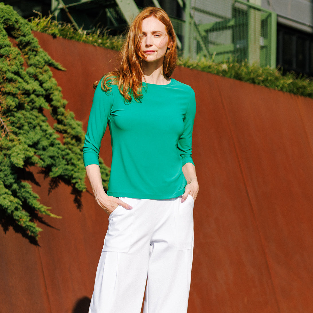 Reversible Back Tie Top - Emerald - Final Sale | Clara Sunwoo