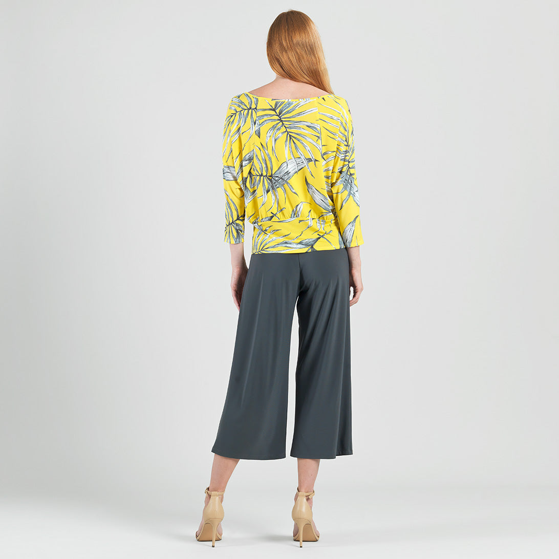 Open Shoulder Blouson Waist Top - Sunlit Palm - Final Sale | Clara Sunwoo