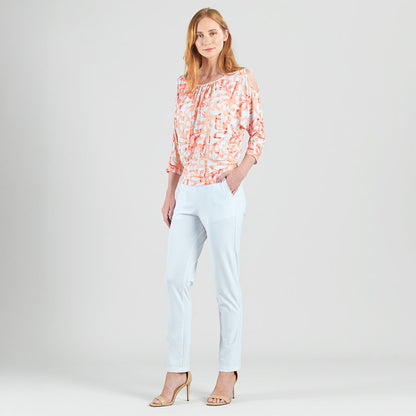 Open Shoulder Blouson Waist Top - Damask Motif - Final Sale | Clara Sunwoo