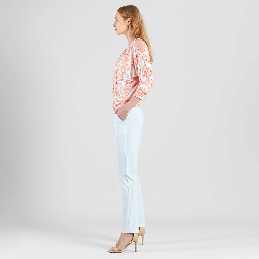Open Shoulder Blouson Waist Top - Damask Motif - Final Sale | Clara Sunwoo