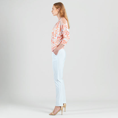 Open Shoulder Blouson Waist Top - Damask Motif - Final Sale | Clara Sunwoo