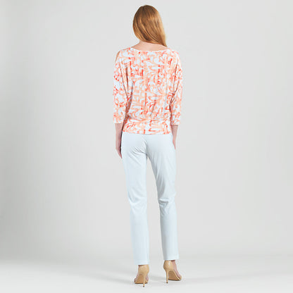 Open Shoulder Blouson Waist Top - Damask Motif - Final Sale | Clara Sunwoo