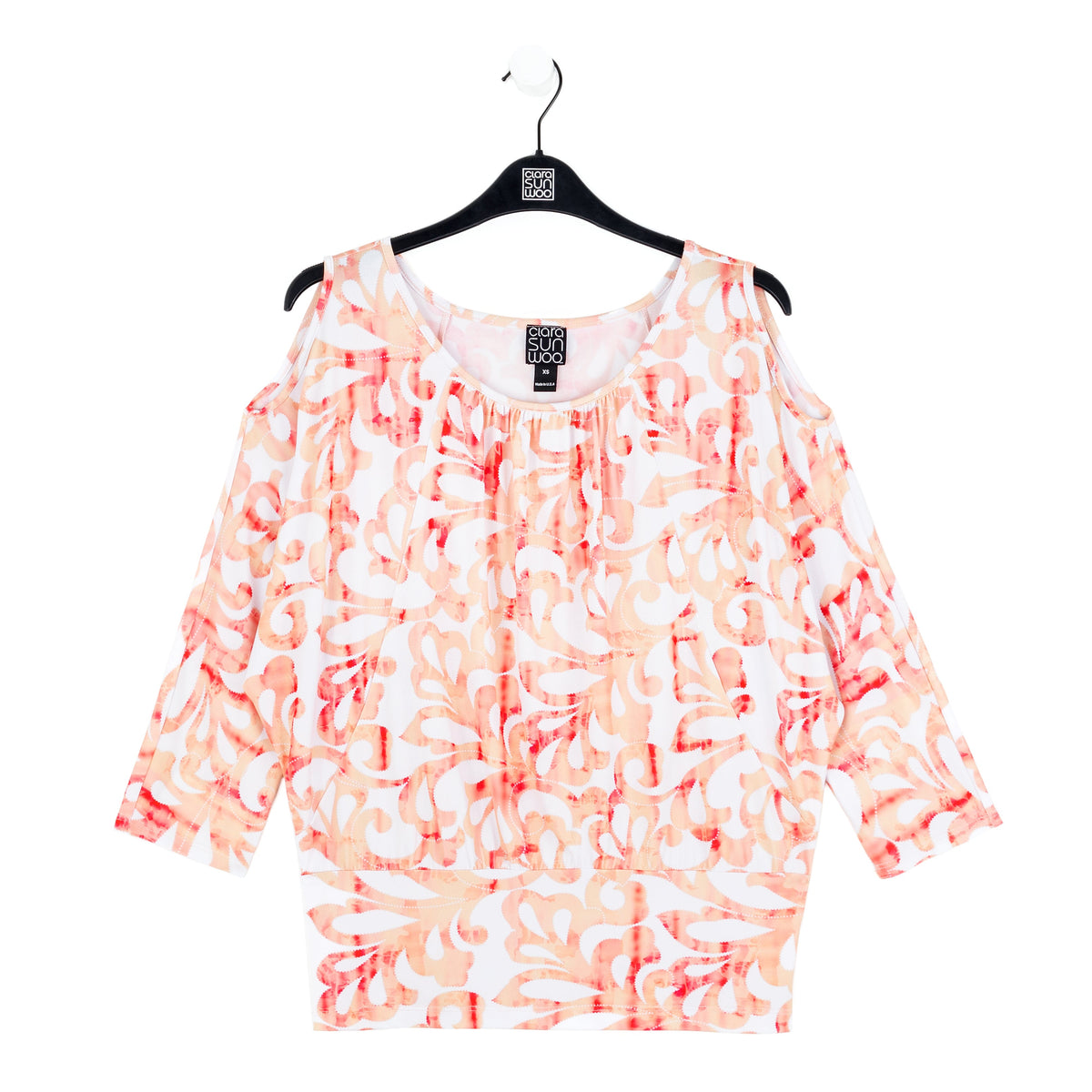 Open Shoulder Blouson Waist Top - Damask Motif - Final Sale | Clara Sunwoo