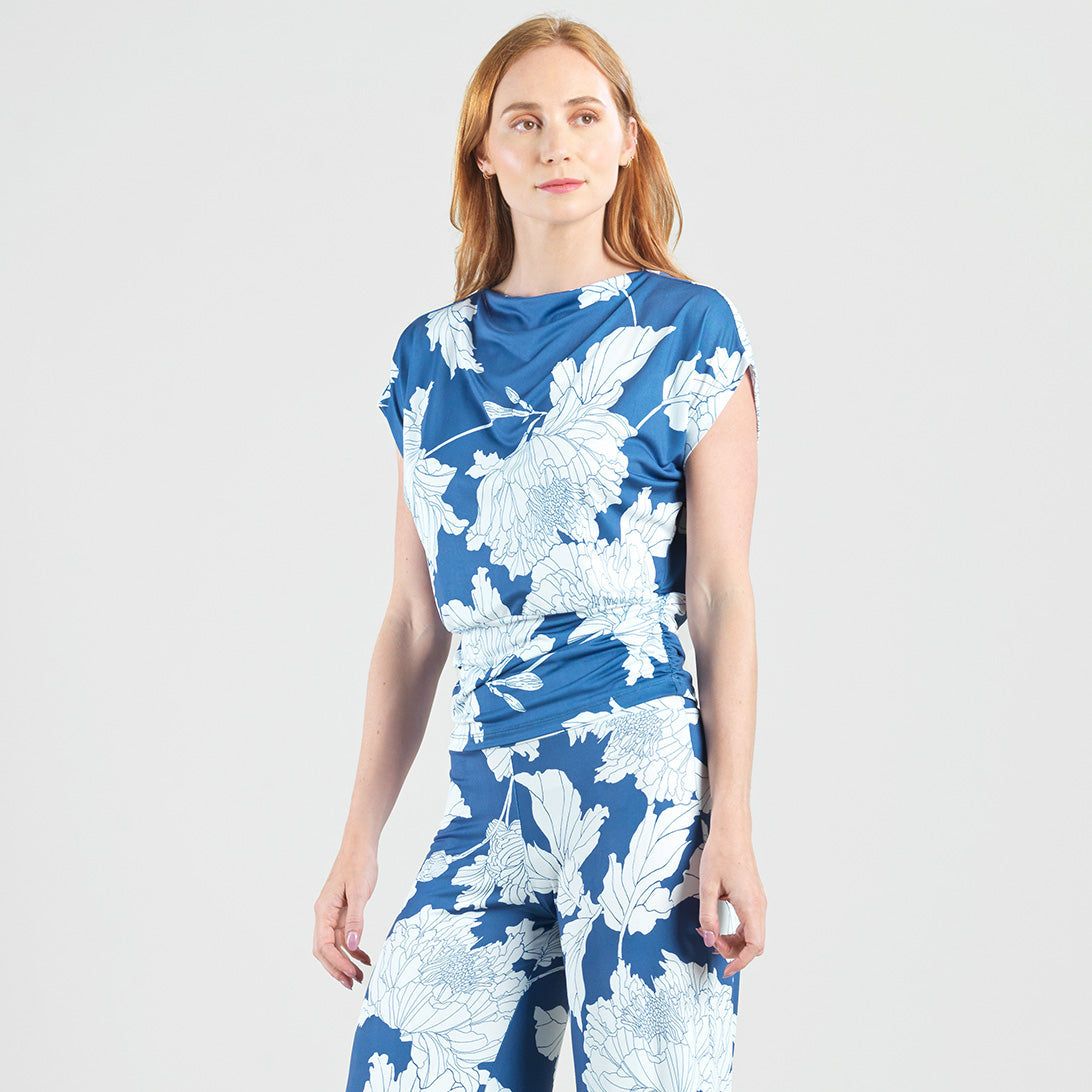 Butter Knit - Side Ruched Boat Neck Top - Mum Sketch - Final Sale | Clara Sunwoo