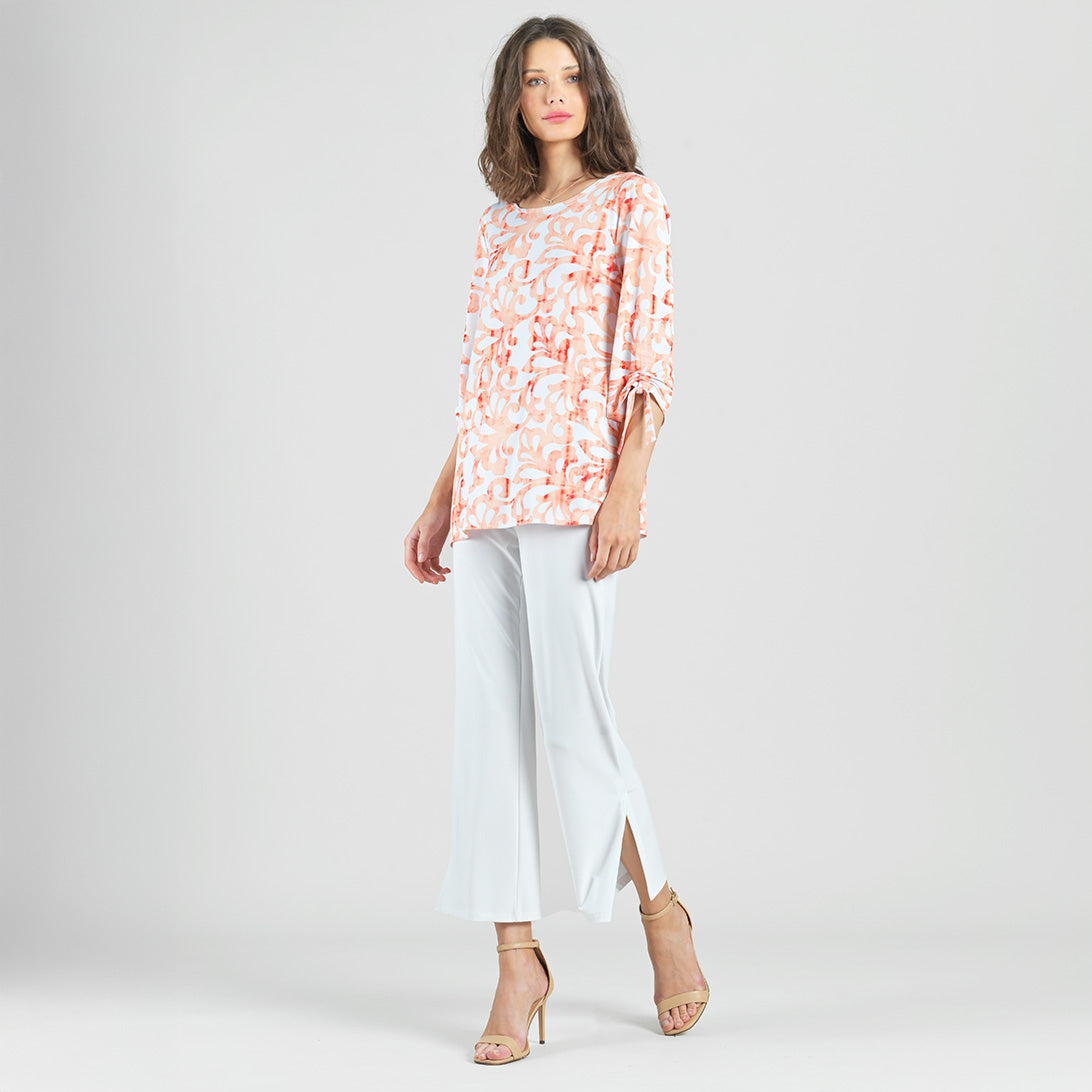 Pull-Tie Cuff Tunic - Damask Motif - Final Sale | Clara Sunwoo