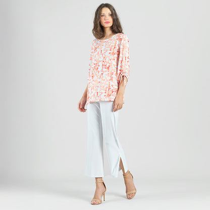 Pull-Tie Cuff Tunic - Damask Motif - Final Sale | Clara Sunwoo