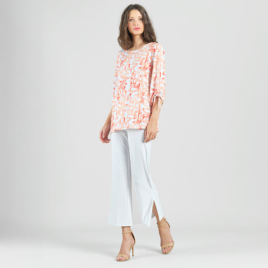 Pull-Tie Cuff Tunic - Damask Motif - Final Sale | Clara Sunwoo