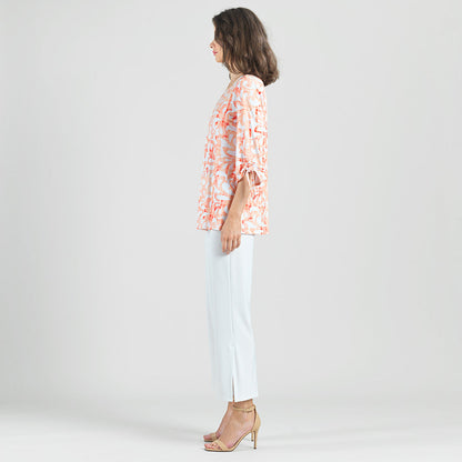 Pull-Tie Cuff Tunic - Damask Motif - Final Sale | Clara Sunwoo