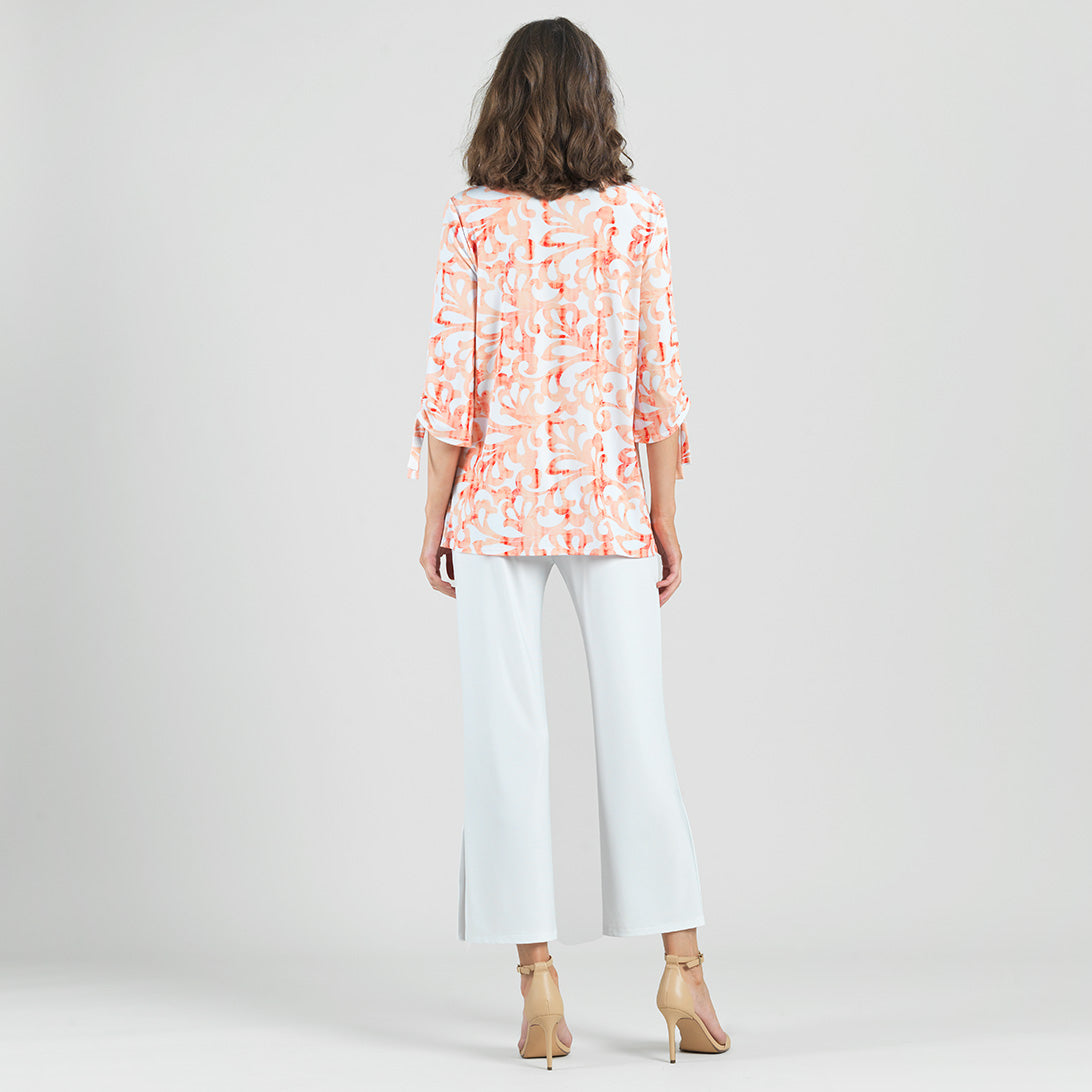 Pull-Tie Cuff Tunic - Damask Motif - Final Sale | Clara Sunwoo