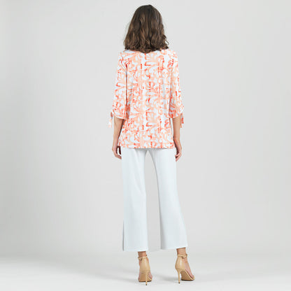 Pull-Tie Cuff Tunic - Damask Motif - Final Sale | Clara Sunwoo