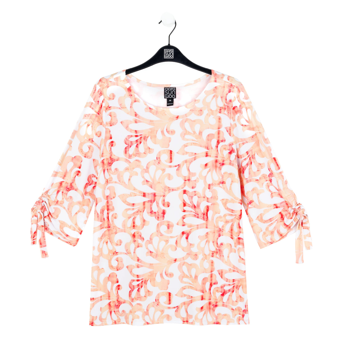 Pull-Tie Cuff Tunic - Damask Motif - Final Sale | Clara Sunwoo