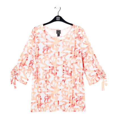 Pull-Tie Cuff Tunic - Damask Motif - Final Sale | Clara Sunwoo