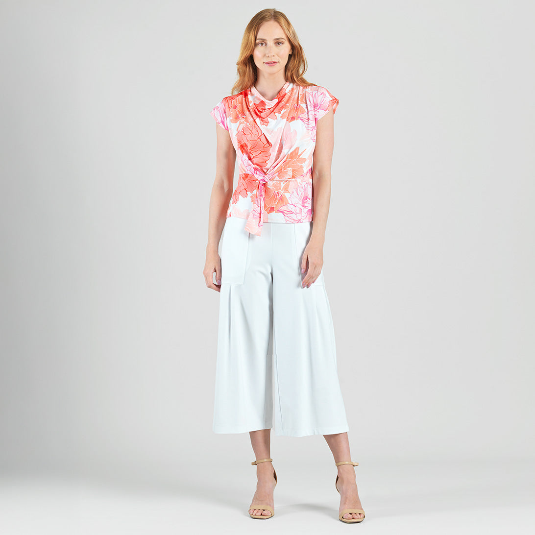 Butter Knit - Drape Neck Loop Front Top - Sunset Petals - Final Sale | Clara Sunwoo