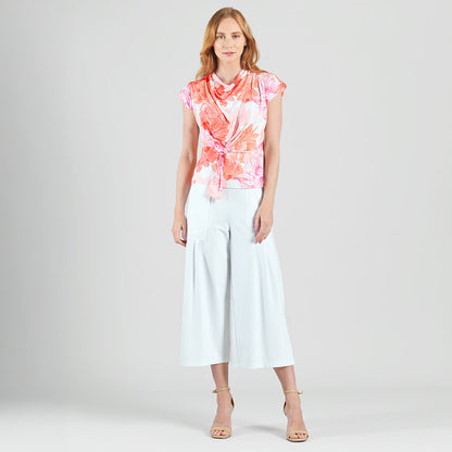 Butter Knit - Drape Neck Loop Front Top - Sunset Petals - Final Sale | Clara Sunwoo