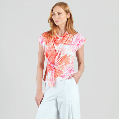 Butter Knit - Drape Neck Loop Front Top - Sunset Petals - Final Sale | Clara Sunwoo